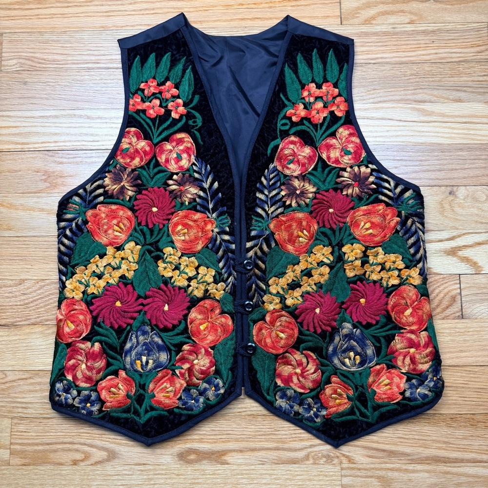 Beautiful Hand Embroidered Floral Vest